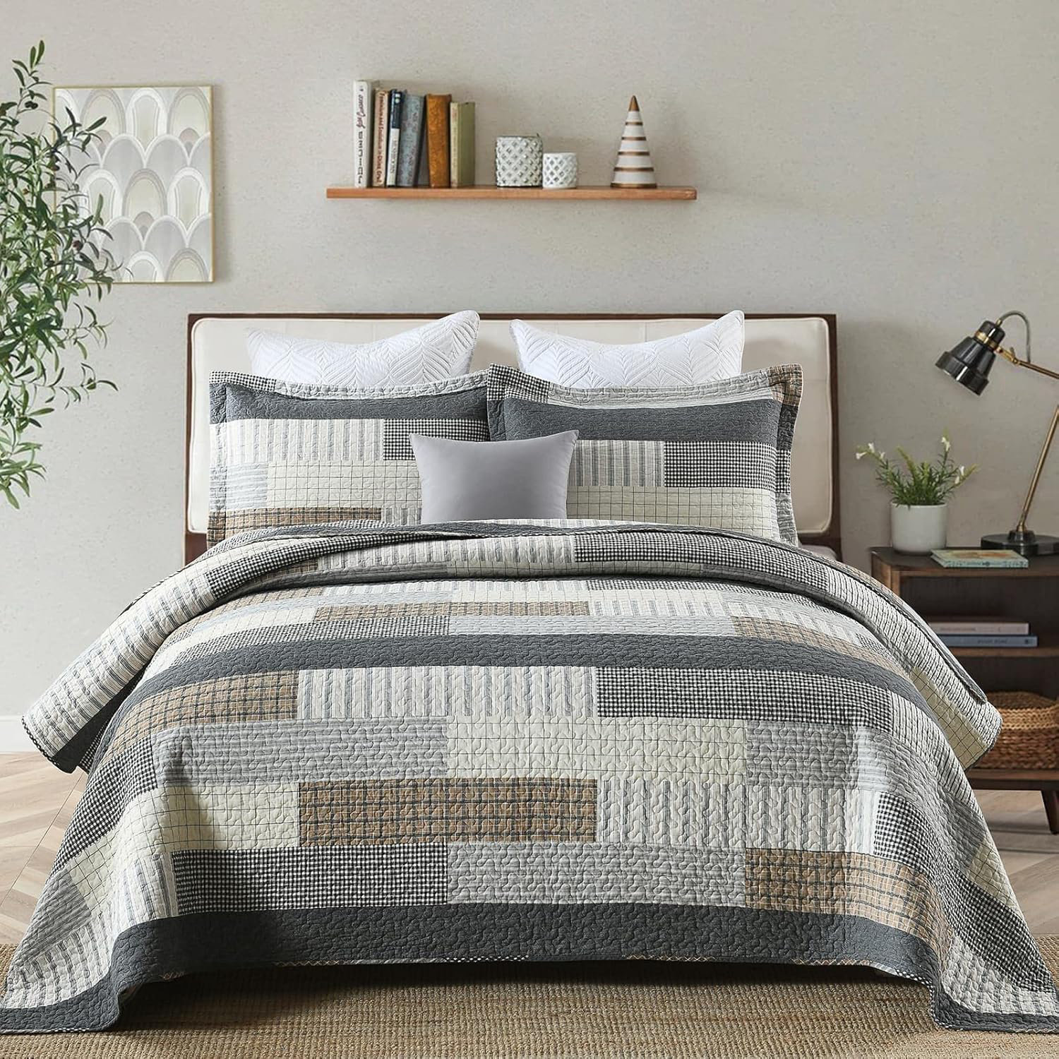 Cotton bed quilts queen discount